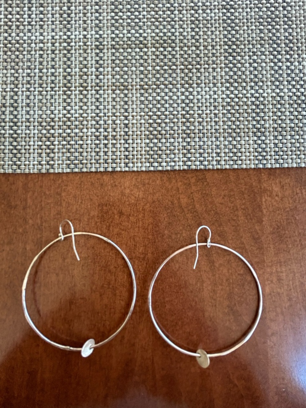 Silver French Wire Hoop Earrings